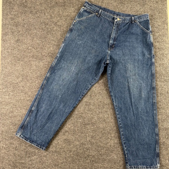 VTG Wrangler Carpenter Jeans‎ Mens 40x32 Blue Denim Workwear Utility Grunge Y2K - Picture 3 of 10